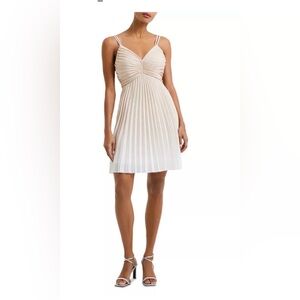 French Connection Ombre Sunburst Mini Dress in Shifting Sand White Size 8